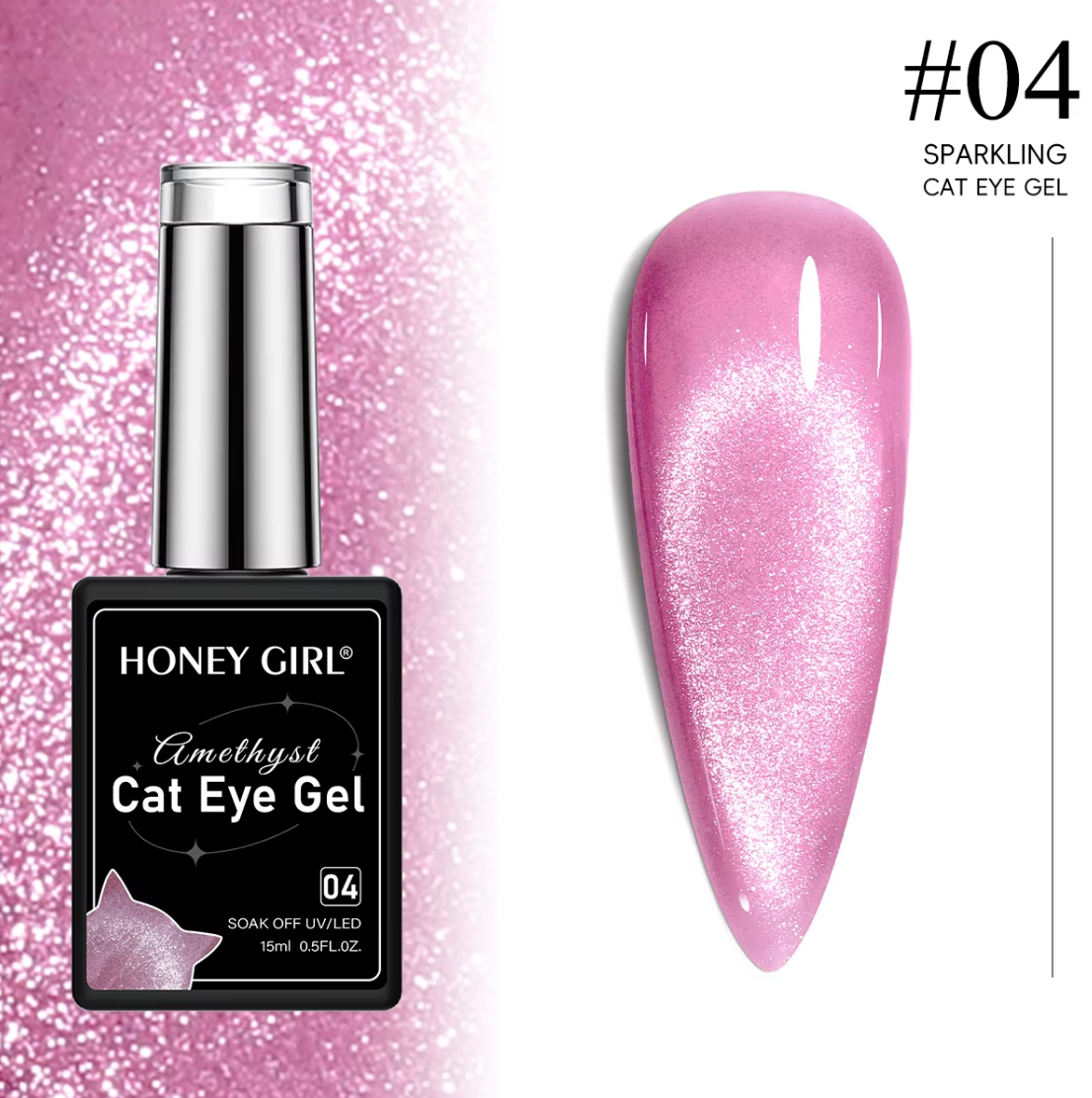 Amethyst Rose Radiance Magnetic Cat Eye Gel