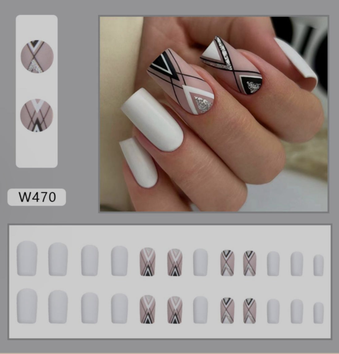 Artic Geometry Press On Nails