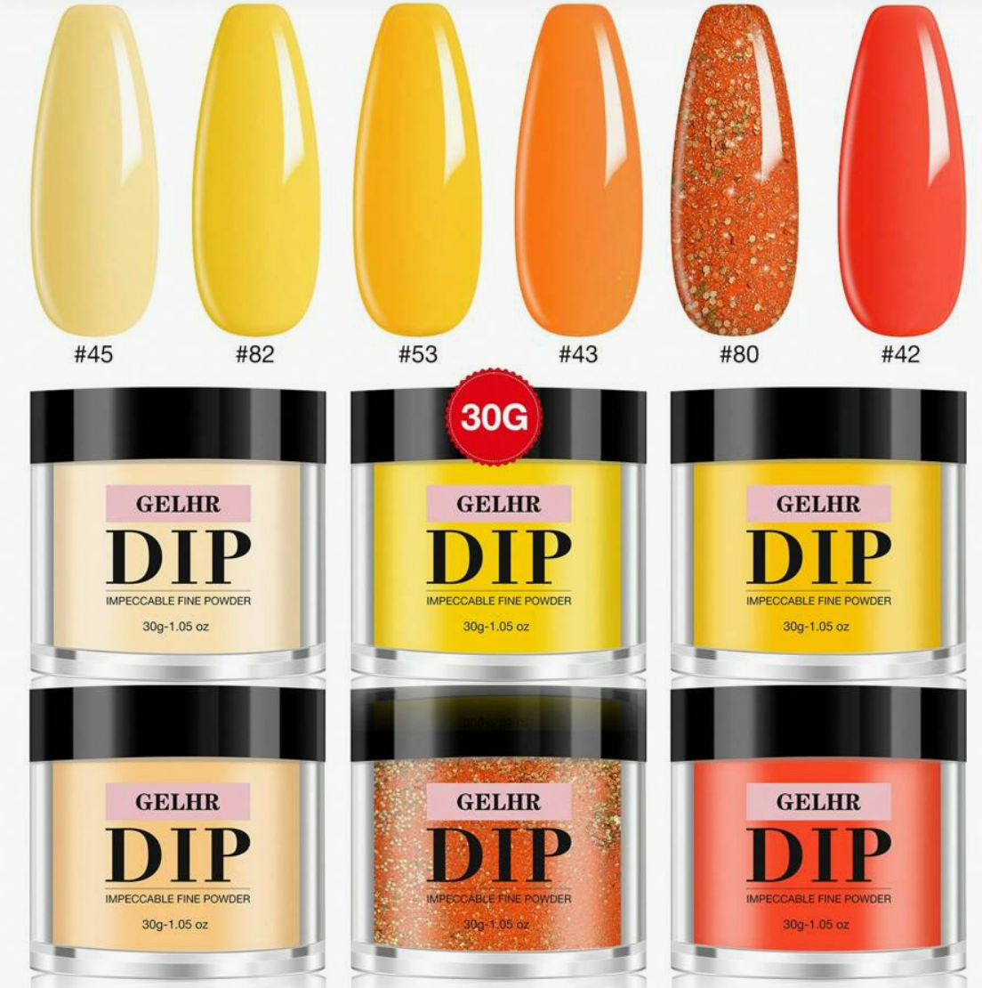 GELHR Dip Powder Sunshine Orange 30g