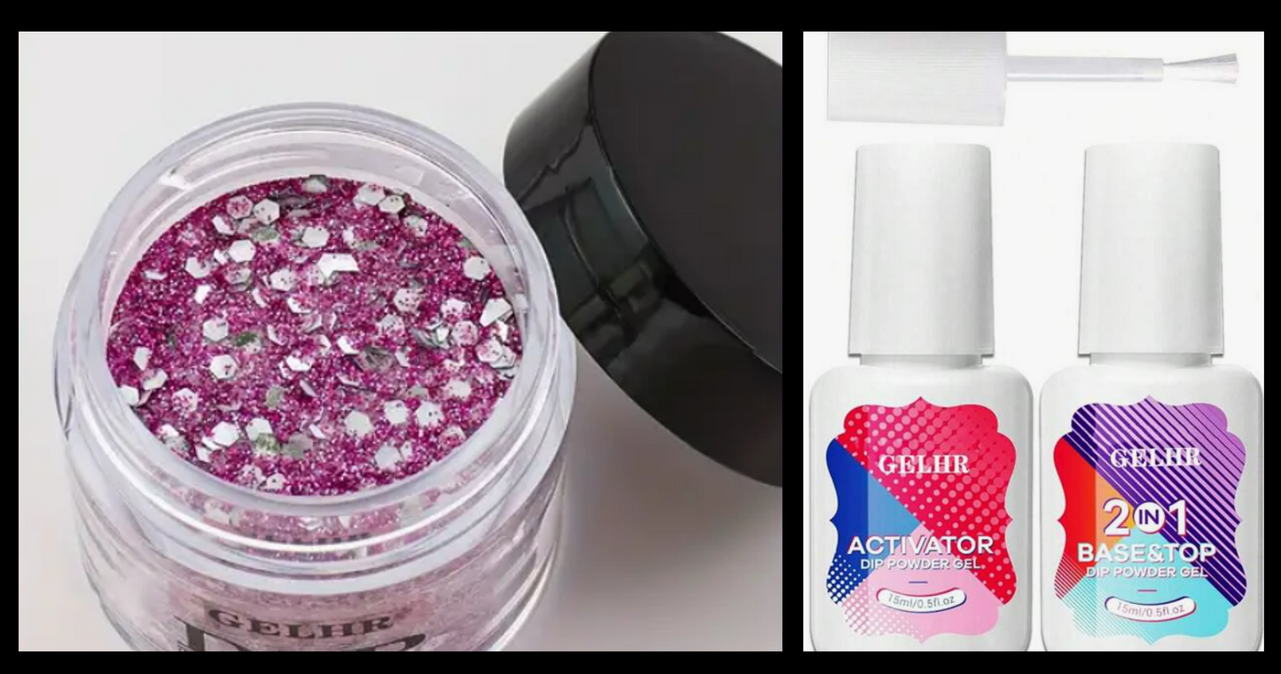 GELHR Dip Powder Rosy Shimmer
