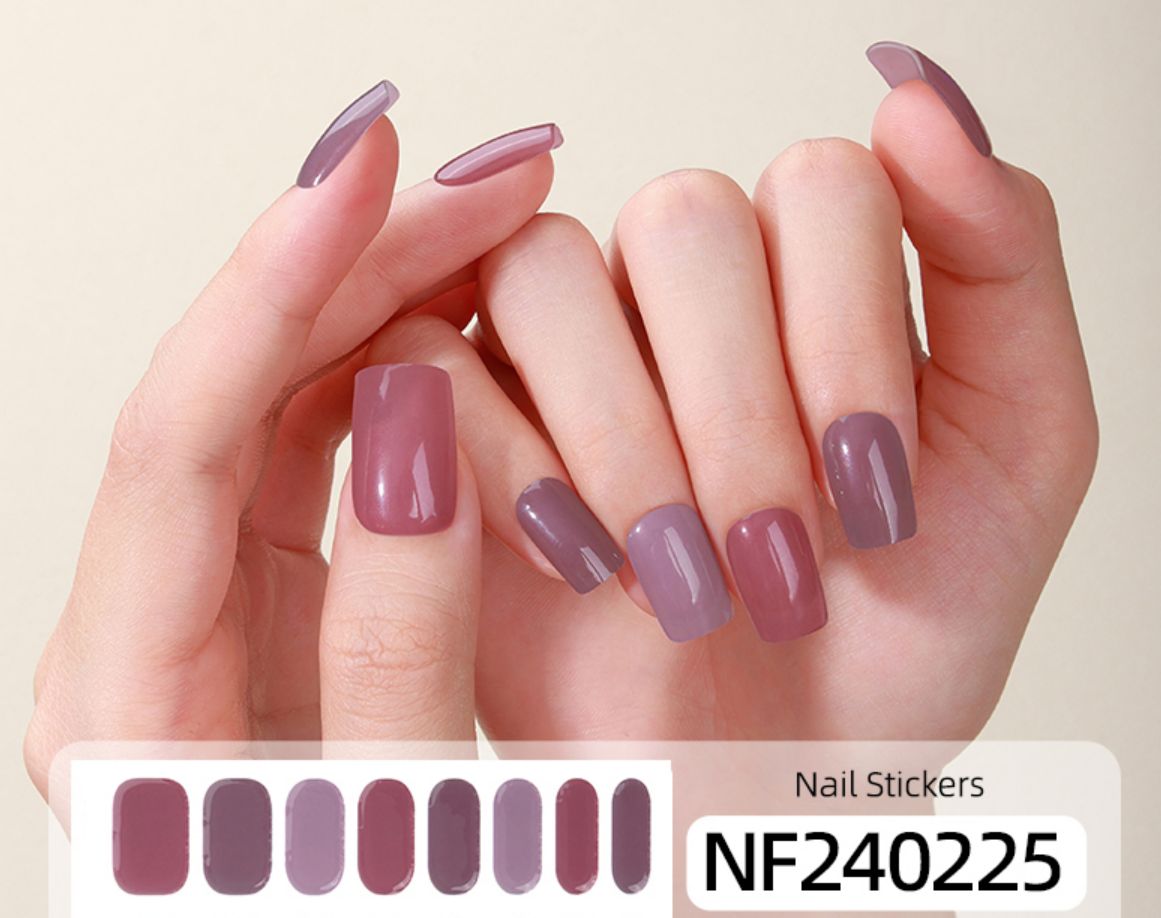 Burgundy Shades Semi Cured Gel Nail Wraps
