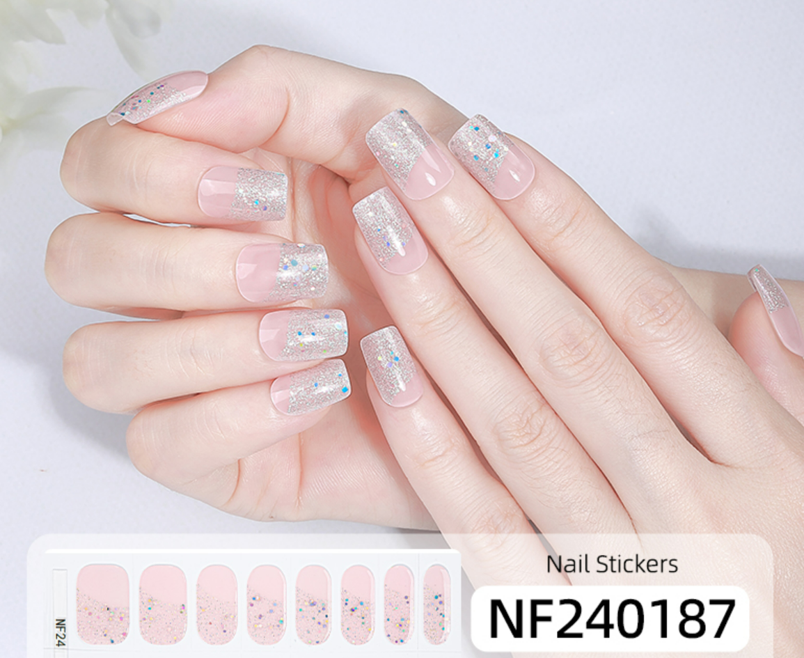 Crystal Rose Semi Cured Gel Nail Wrap