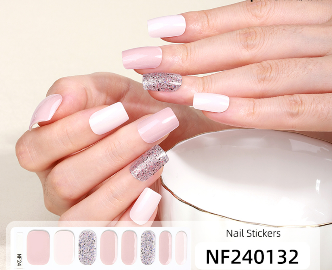 Pink Parade Semi Cured Gel Nail Stickers
