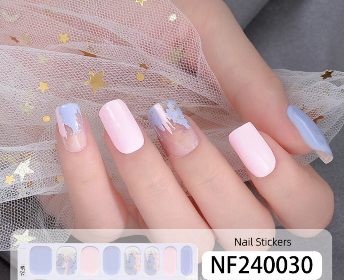 Cotton Candy Sky Semi Cured Gel Nail Wraps