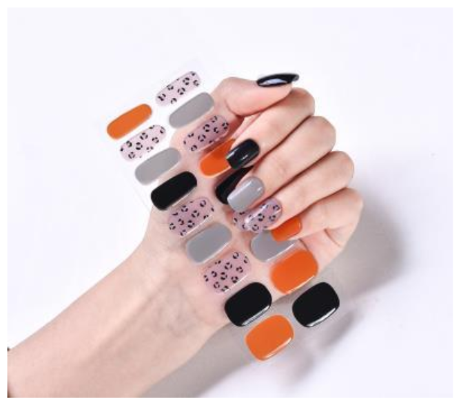 tangerine tiger gel nail strip