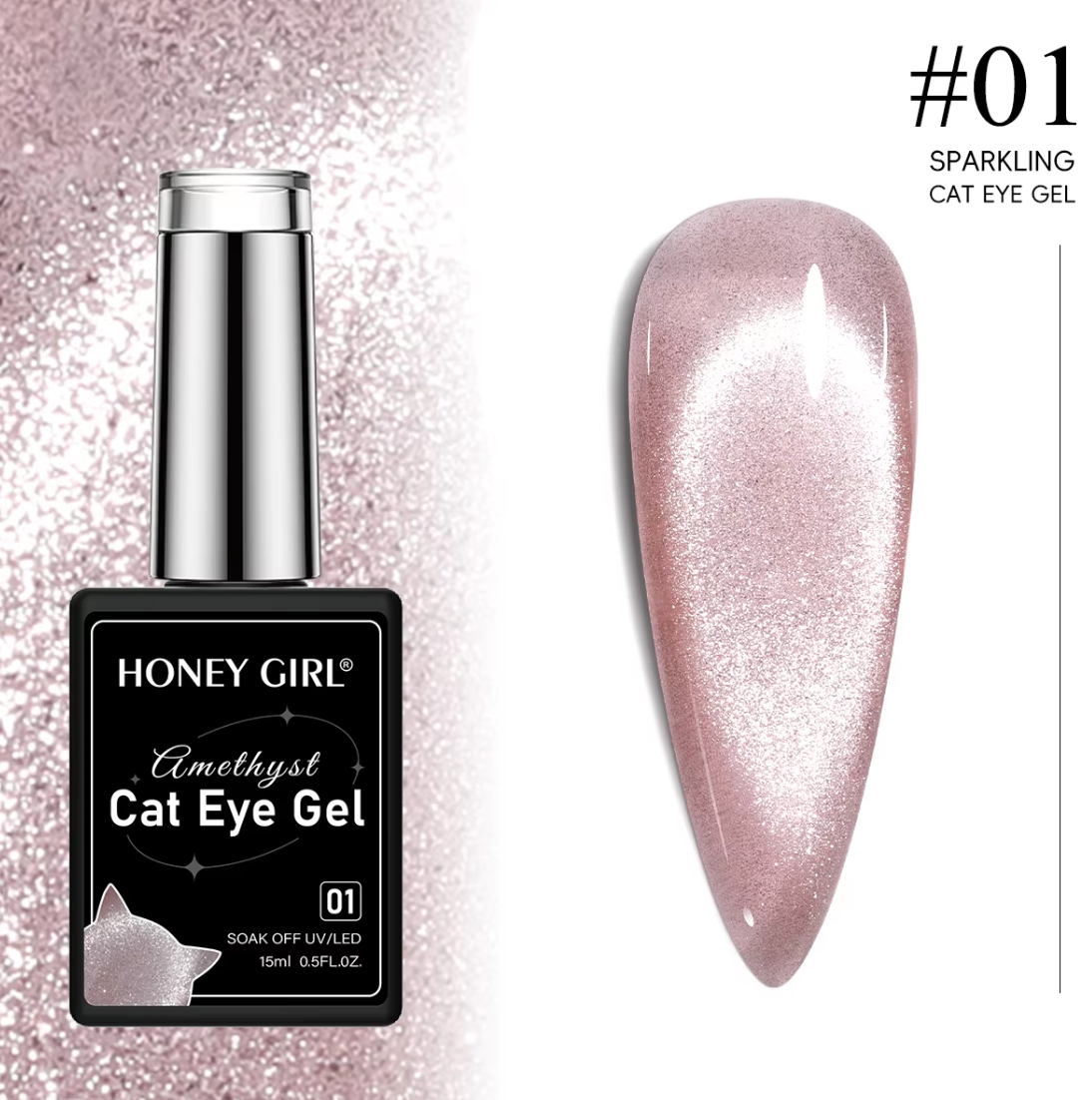 Amethyst Cocoa Spark Magnetic Cat Eye Gel