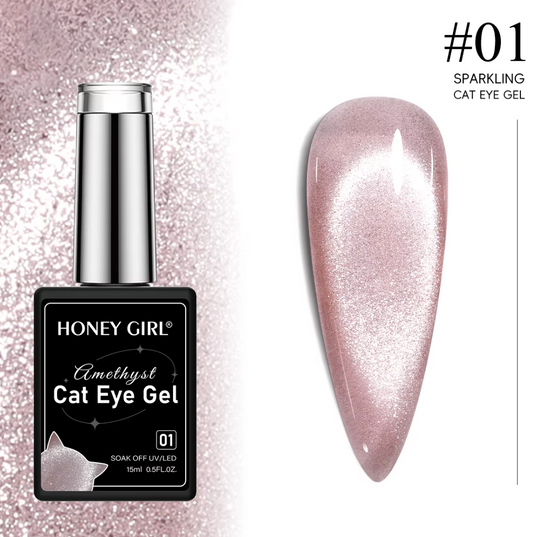 Amethyst Cocoa Spark Magnetic Cat Eye Gel