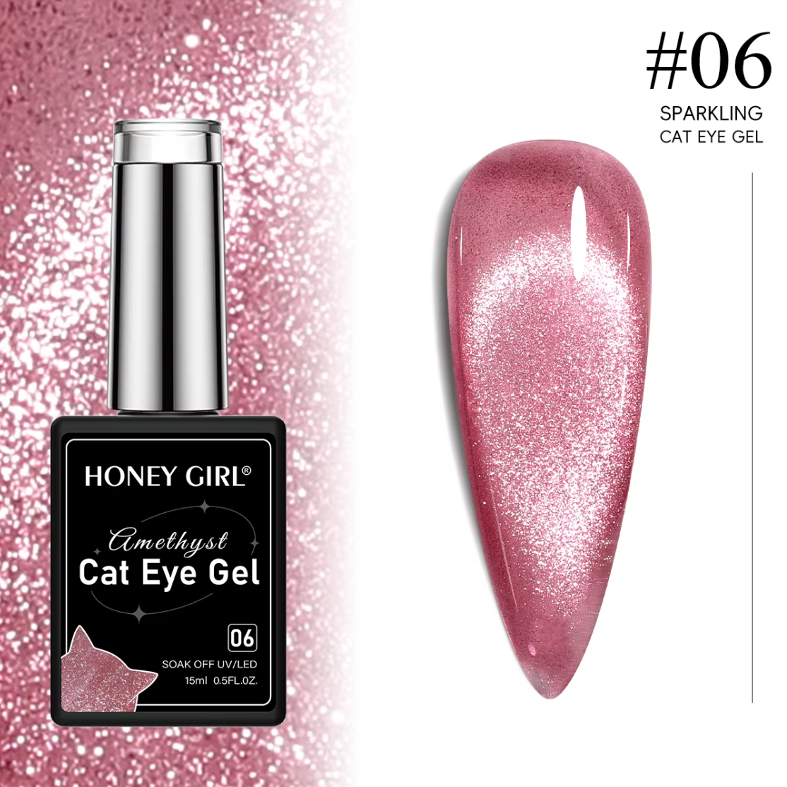 Amethyst Coral Gleam Magnetic Cat Eye Gel