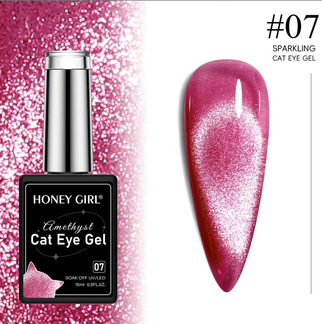 Amethyst Magenta Beam Magnetic Cat Eye Gel