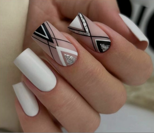 Artic Geometry Press On Nails