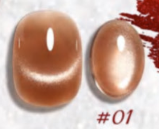 Champagne Glow Glass Beads Cat Eye Gel