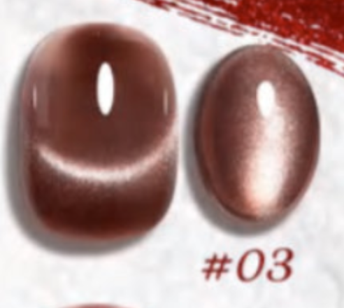 Chocolate Amber Glass Beads Cat Eye Gel