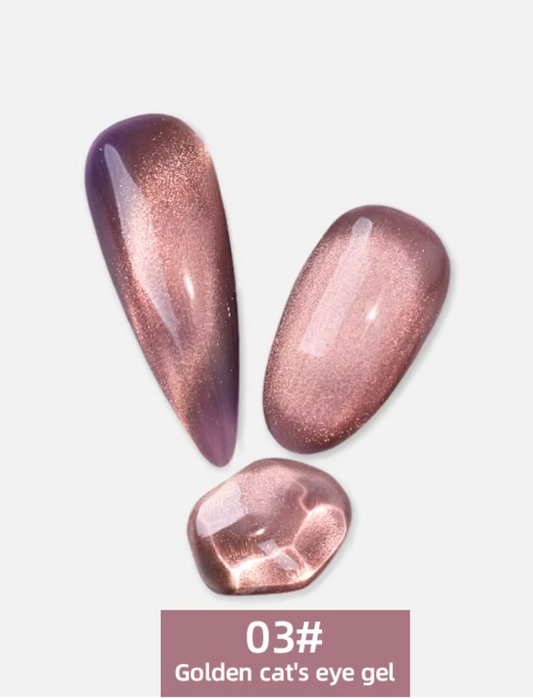 Golden Amethyst Pearl Magnetic Cat Eye Gel