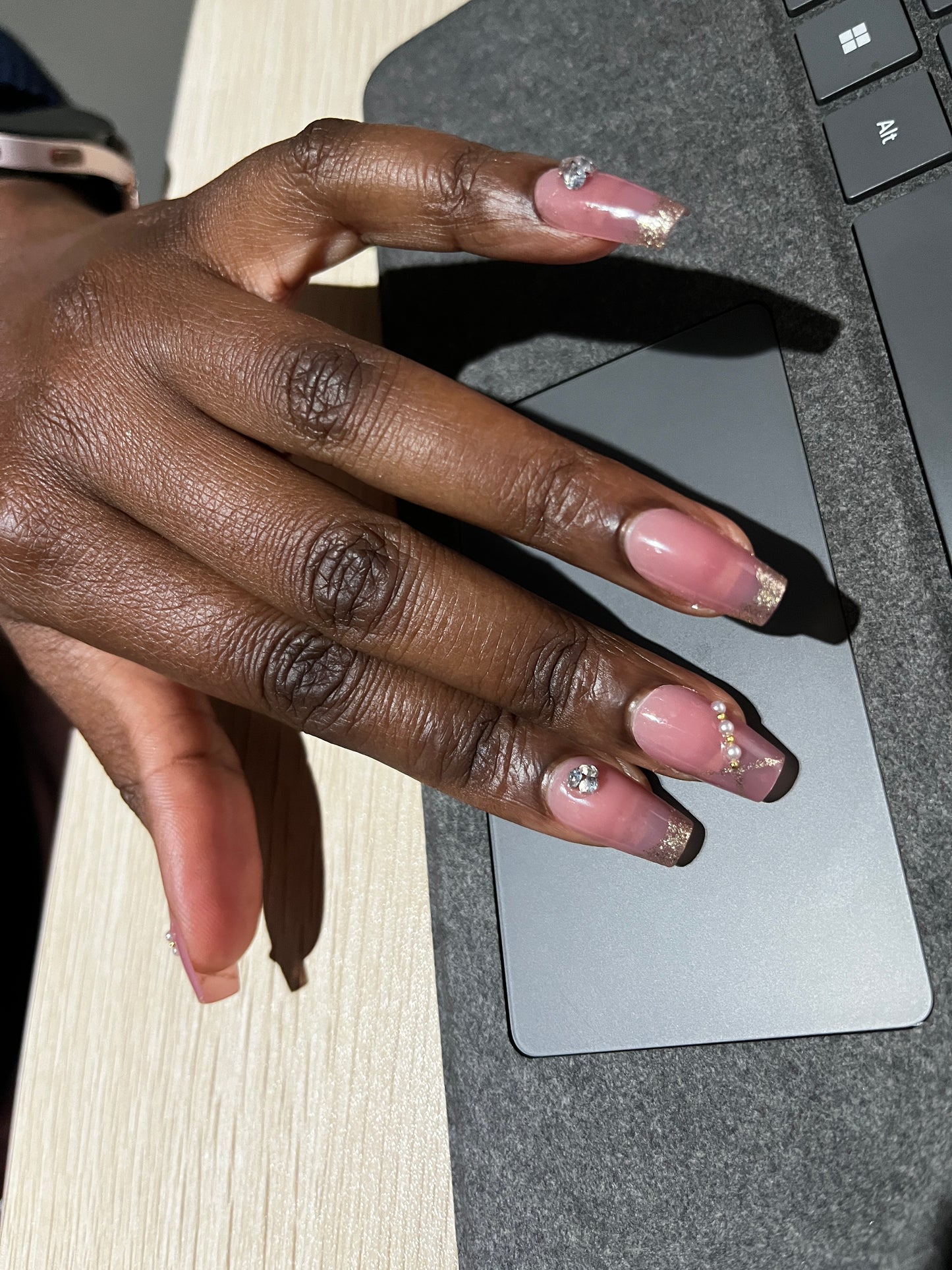 Glitter and Pearls Press On Nails