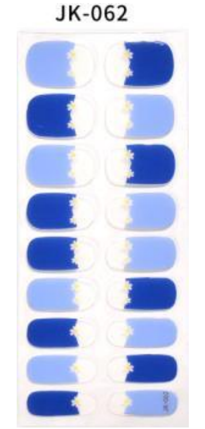 blue french tip gel nail wraps