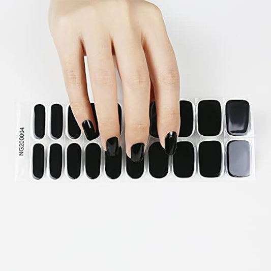 black gel nail stickers