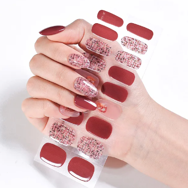 tweed haze gel nail stickers
