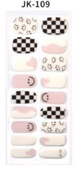 checkered faces gel nail wrap