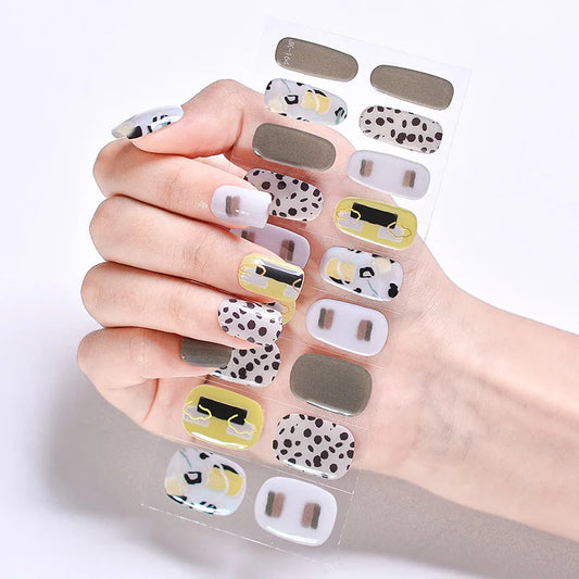 Abstract gel nail stickers