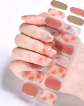 cloudy orange elegance semi cured gel nail stickers