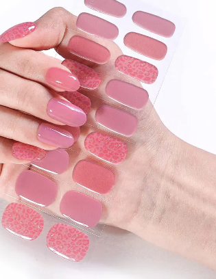 wild pink safari gel nail strips