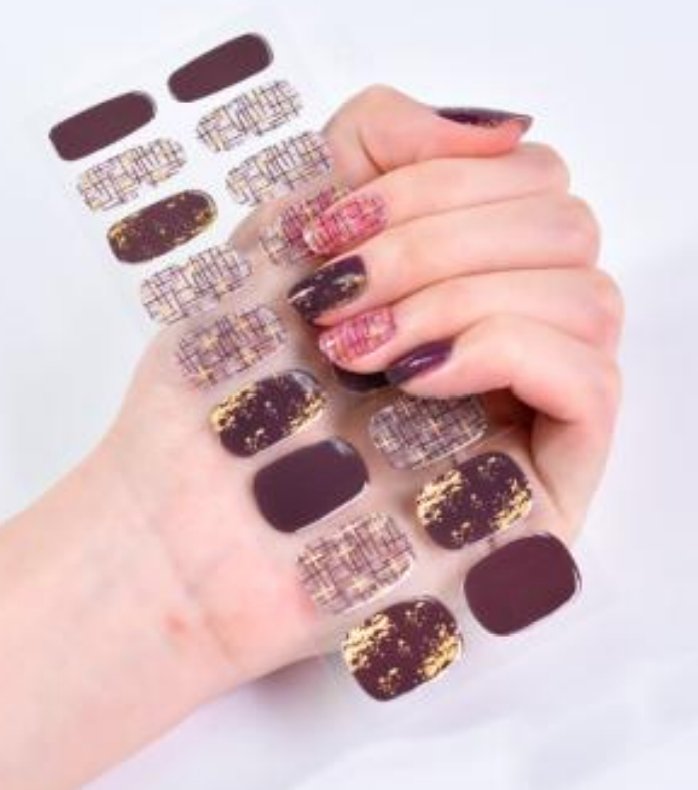 tweed semi cured gel nail wraps