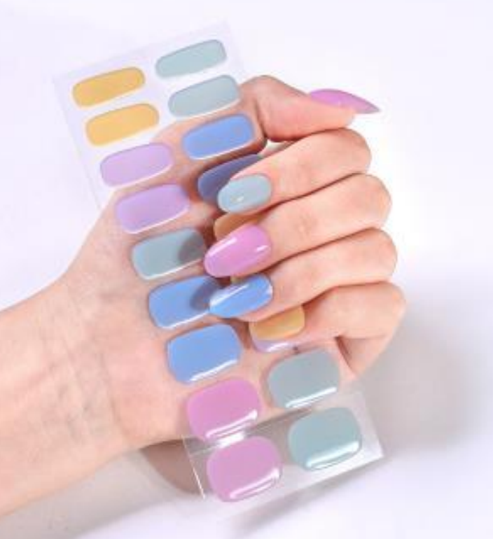 candy coloured gel nail stickers