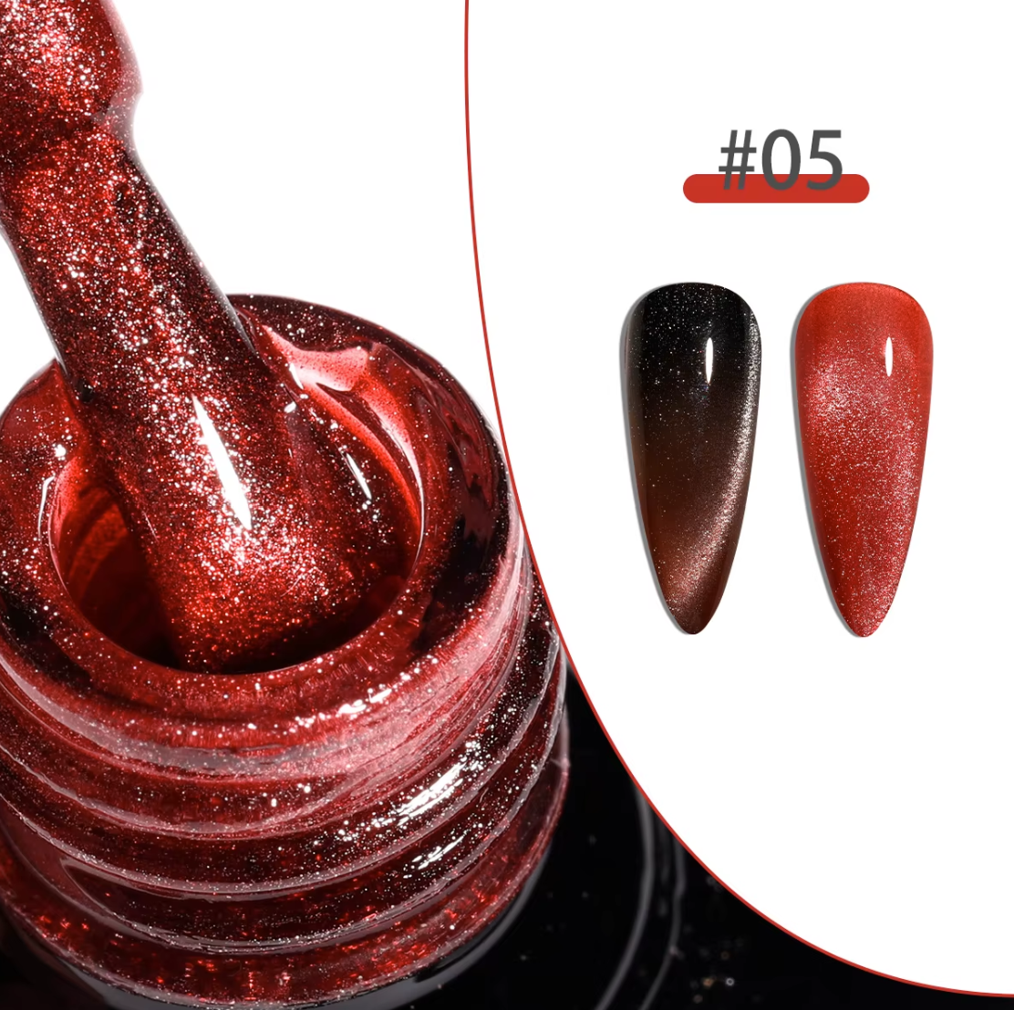 Russet Flame Crimson Magnetic Cat Eye Gel