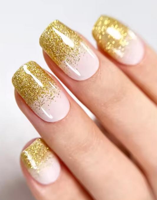 gold french tip gel nail sticker