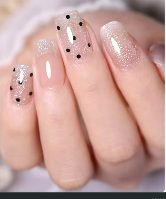 Shimmering polka dot nail sticker