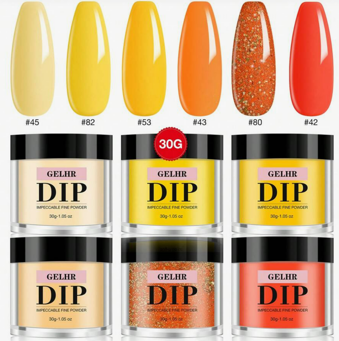 GELHR Dip Powder Sparkle Orange