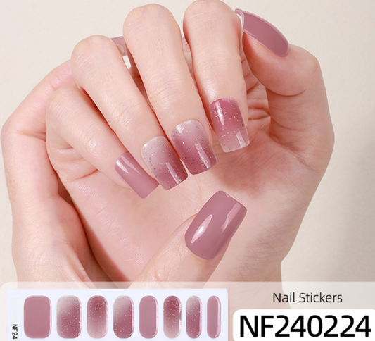 Rose Sparkle Semi Cured Gel Nail Wraps