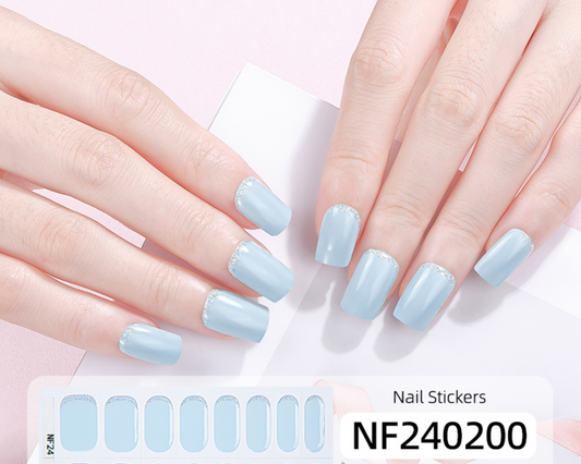Frosted Sky Semi Cured Gel Nail Stickers