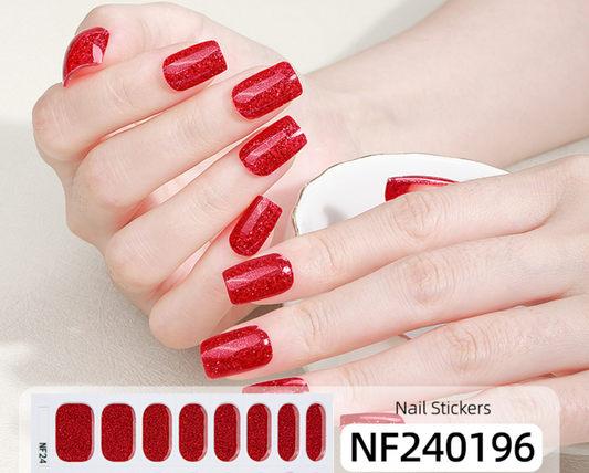 Red Rose Semi Cured Gel Nail Wrap