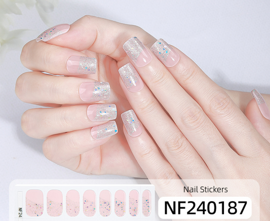 Crystal Rose Semi Cured Gel Nail Wrap