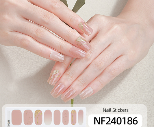 Golden Sway Semi Cured Gel Nail Wrap