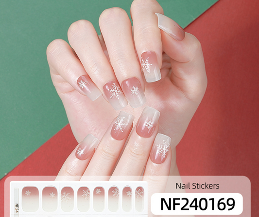 Iced Rose Semi Cured Gel Nail Wrap