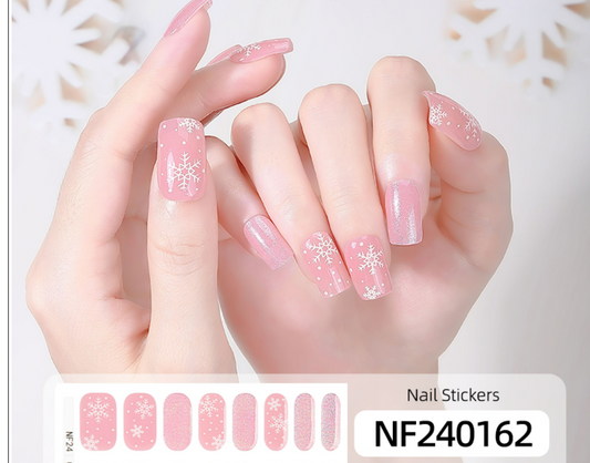 Snow Petal Semi Cured Gel Nail Wraps