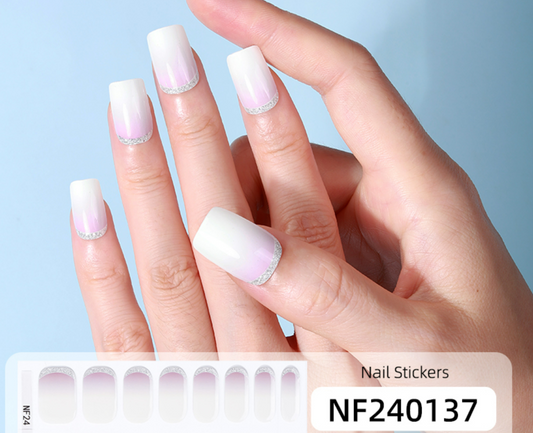 Sparkle Crescent Semi Cured Gel Nail Stickers