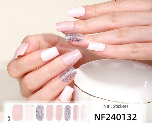 Pink Parade Semi Cured Gel Nail Stickers