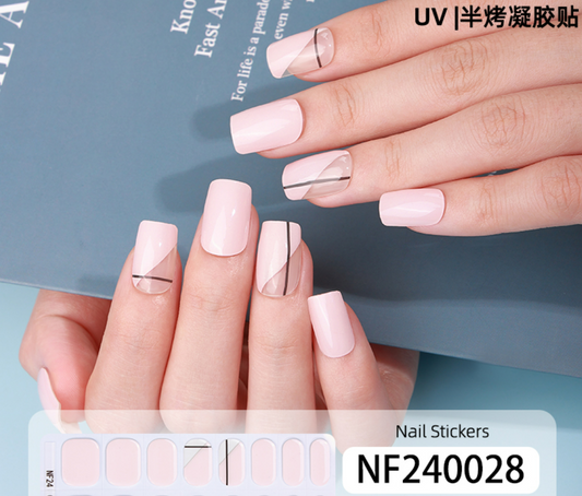Pink Crescendo Semi Cured Gel Nail Wraps