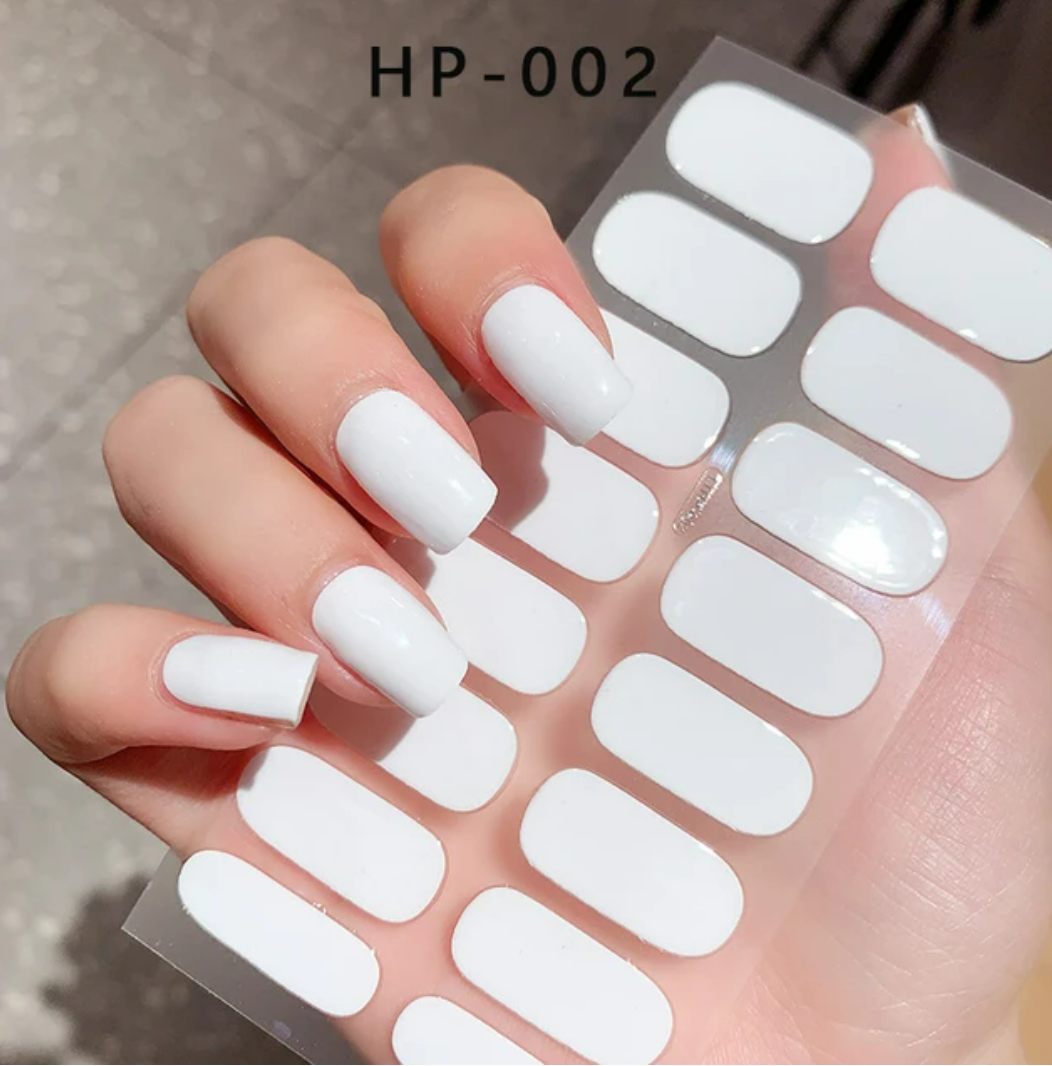 white gel nail wrap
