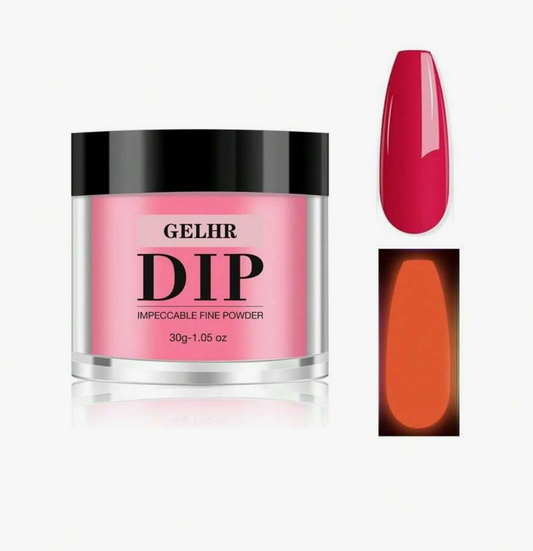 GELHR Luminous Glow Dip Powder Deep Pink to Orange 30g