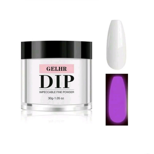 GELHR Luminous Glow Dip Powder White to Purple