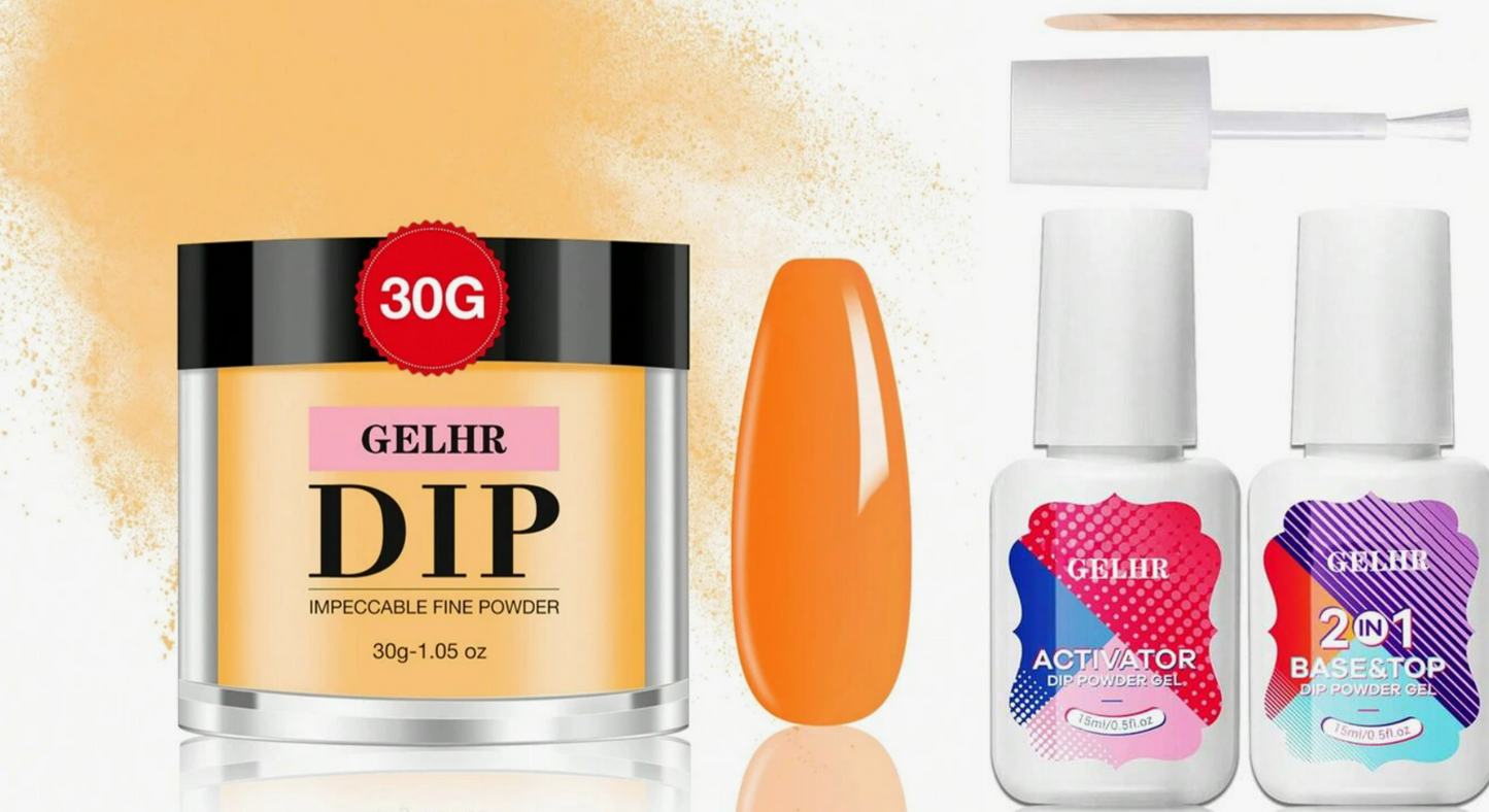 GELHR Dip Powder Sparkle Orange