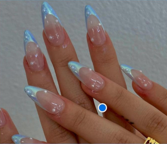 Cat Eye French Tip Press Ons
