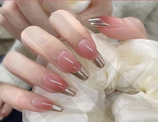 Golden Tips Press On Nails