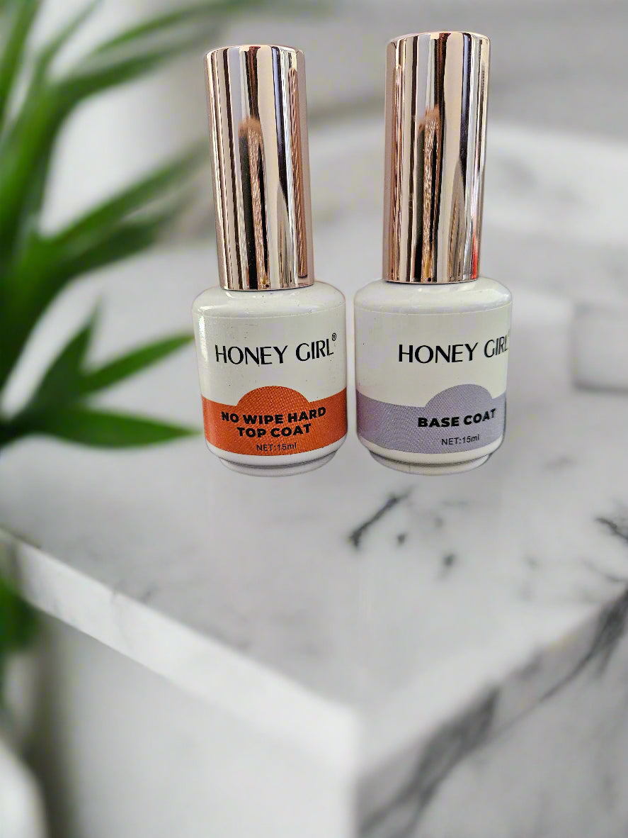 honey girl base coat and no wipe top coat